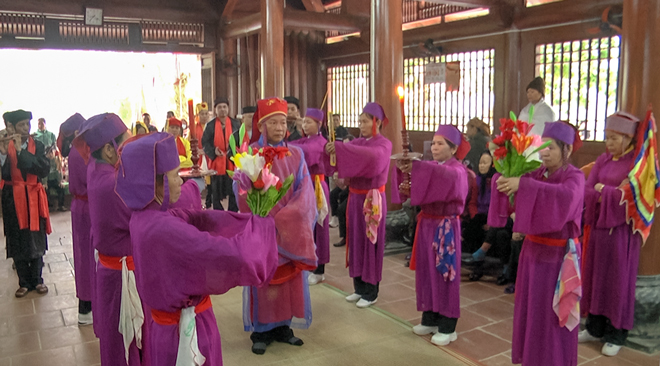 Nghi lễ tế mặn trong Lễ hội đình làng Dọc của người Tày xã Việt Hồng.